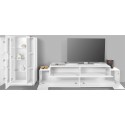 Woud WH Meuble TV blanc de salon avec meuble vitrine Réductions