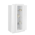 Meuble vitrine de salon blanc haut design moderne 80x120cm Corona Lacq Offre