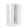 Meuble vitrine de salon blanc haut design moderne 80x120cm Corona Lacq Offre