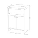 Meuble lave-mains d'extérieur 55x34 cm 2 portes Pancrazio 5001PKC Negrari Remises