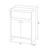 Meuble lave-mains d'extérieur 55x34 cm 2 portes Pancrazio 5001PKC Negrari Remises