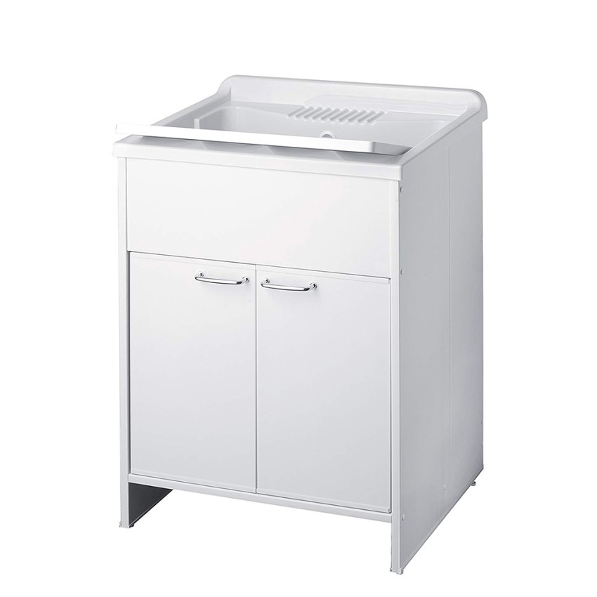 Meuble lavabo mobile pour buanderie avec planche, 2 portes 60x50cm 9002K Negrari Promotion