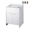 Meuble lavabo mobile pour buanderie avec planche, 2 portes 60x50cm 9002K Negrari Vente