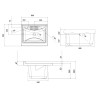 Meuble lavabo mobile pour buanderie avec planche, 2 portes 60x50cm 9002K Negrari Remises