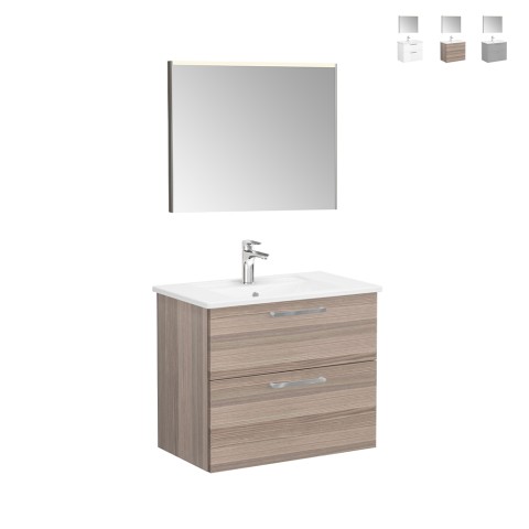 Meuble de salle de bain suspendu vasque 80cm 2 tiroirs miroir LED Root VitrA M Promotion
