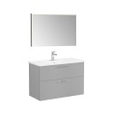 Meuble de salle de bain suspendu vasque 100cm 2 tiroirs miroir LED Root VitrA L Modèle