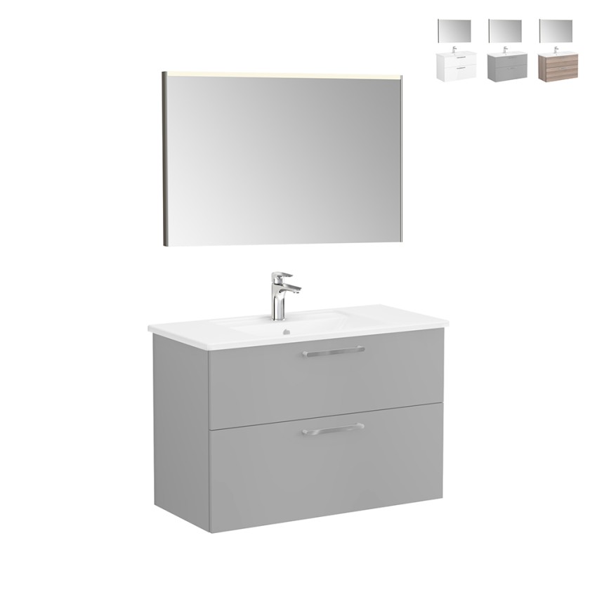 Meuble de salle de bain suspendu vasque 100cm 2 tiroirs miroir LED Root VitrA L Vente