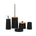 Ensemble d'accessoires de salle de bain en céramique noire porte-savon distributeur de porte-brosse Sidian Vente