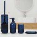 Set d'accessoires de salle de bain support savon et porte-brosses à dents en verre bleu Midnight Promotion