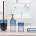 Ensemble d'accessoires de salle de bain porte-savon porte-brosses à dents porte-balai en verre bleu Elba Promotion