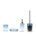 Ensemble d'accessoires de salle de bain porte-savon porte-brosses à dents porte-balai en verre bleu Elba Vente
