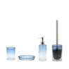 Ensemble d'accessoires de salle de bain porte-savon porte-brosses à dents porte-balai en verre bleu Elba Vente