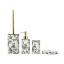 Ensemble d'accessoires de salle de bain en céramique: distributeur de savon, porte-savon, porte-brosses à dents Floral Vente