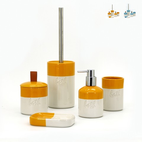 Accessoires de salle de bain en céramique porte-savon porte-brosse distributeur Folk Promotion