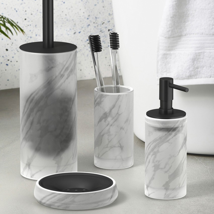 Accessoires de salle de bain porte-savon porte-brosses à dents en verre dépoli Marmor Promotion