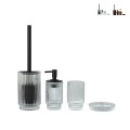 Set d'accessoires de salle de bain porte-savon distributeur porte-brosses à dents verre Deco Promotion