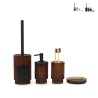 Set d'accessoires de salle de bain porte-savon distributeur porte-brosses à dents verre Deco Vente