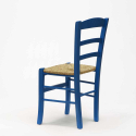 Chaise de cuisine salle à manger bar et restaurant en bois et assise en paille Paesana 
