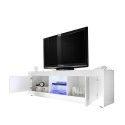 Meuble TV de salon moderne blanc brillant 2 portes Nolux Wh Basic Réductions