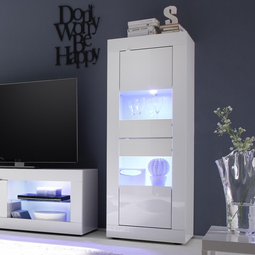 Vitrine Blanche Brillante Design Moderne Pour Salon Nina Wh Basic Vitrine Blanche Brillante Design Moderne Pour Salon Nina Wh Basic