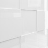 Buffet design à carreaux 3 portes en bois blanc brillant Dama Wh S Réductions