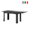 Table extensible 90 x 137-185 cm anthracite brillant moderne Fly Dama Vente