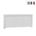 Buffet de cuisine 3 portes en bois blanc brillant 160 cm Amalfi Wh S Vente