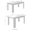 Table extensible moderne blanc brillant 90 x 137-185 cm Lit Amalfi Choix