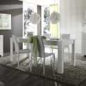 Table extensible moderne blanc brillant 90 x 137-185 cm Lit Amalfi Réductions
