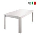 Table extensible moderne blanc brillant 90 x 137-185 cm Lit Amalfi Vente