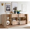 Buffet salon 241 cm en bois de chêne avec 2 portes et 4 tiroirs Dama Sm L Réductions