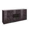 Buffet moderne 2 portes 2 tiroirs gris brillant 181 cm Prisma Rt M Vente