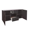 Buffet moderne 2 portes 2 tiroirs gris brillant 181 cm Prisma Rt M Offre