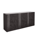 Buffet 3 portes gris laqué modern pour cuisine séjour Prisma Rt S Offre