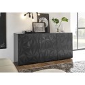 Buffet 3 portes gris laqué modern pour cuisine séjour Prisma Rt S Réductions