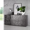 Buffet 3 portes gris laqué modern pour cuisine séjour Prisma Rt S Choix