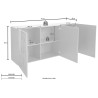 Buffet 3 portes gris laqué modern pour cuisine séjour Prisma Rt S Caractéristiques