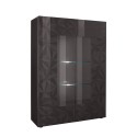 Vitrine de salon 2 portes gris brillant design moderne 121x166 cm Ego Rt Offre