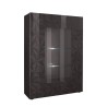 Vitrine de salon 2 portes gris brillant design moderne 121x166 cm Ego Rt Offre