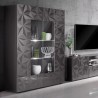 Vitrine de salon 2 portes gris brillant design moderne 121x166 cm Ego Rt Modèle