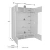 Vitrine de salon 2 portes gris brillant design moderne 121x166 cm Ego Rt Dimensions