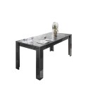 Table de salle à manger moderne gris brillant 180x90 cm Uxor Prisma Offre