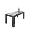 Table de salle à manger moderne gris brillant 180x90 cm Uxor Prisma Offre