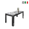 Table de salle à manger moderne gris brillant 180x90 cm Uxor Prisma Vente