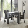 Table de salle à manger moderne gris brillant 180x90 cm Uxor Prisma Remises