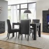 Table de salle à manger moderne grise brillante 180x90cm Uxor Prisma Catalogue