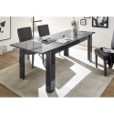 Table de salle à manger moderne grise brillante 180x90cm Uxor Prisma Modèle