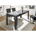 Table de salle à manger moderne gris brillant 180x90 cm Uxor Prisma Caractéristiques