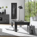 Table basse de salon 65x122cm gris brillant moderne Lanz Prisma Réductions