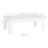 Table basse de salon 65x122 cm gris brillant moderne Lanz Prisma Modèle